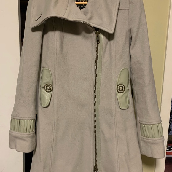 Mackage Ladies xs wool & leather coat MADE IN CANADA. Double zipper, pockets. - Picture 1 of 7